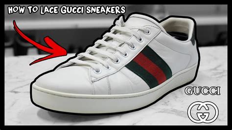 how to tie your gucci sneakers|how to factory lace Gucci sneakers.